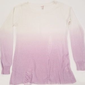 🆕️ Ombre white to purple deconstructed sweater 🆕